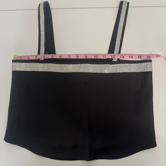 NWT Forever 21 black and rhinestone 2 piece cami and pants size S - Picture 9 of 16